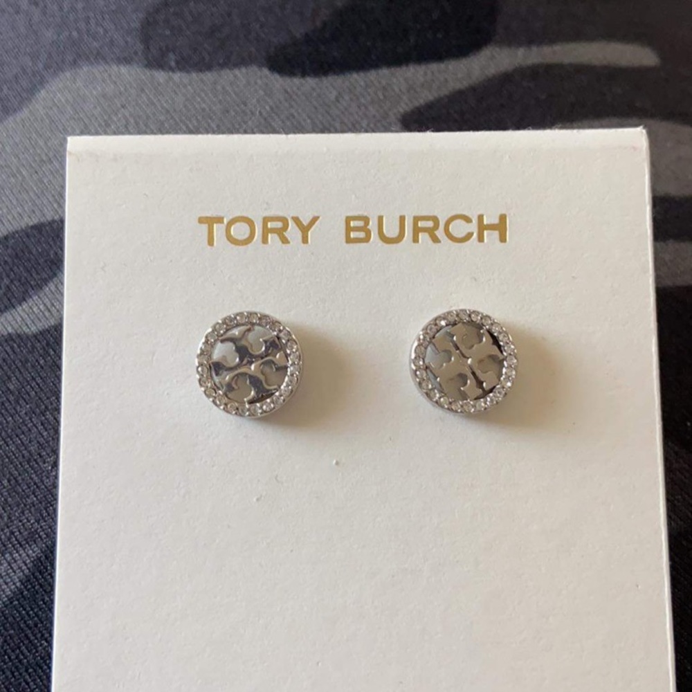 Tory Burch Silver Pave Studs